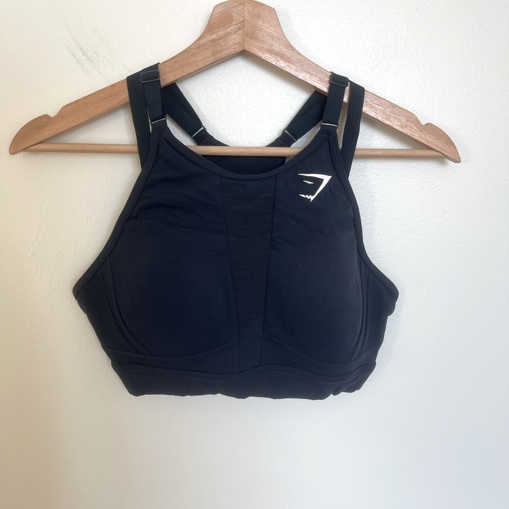 Gymshark Mesh Neckline Training Sports Bra Navy Blue